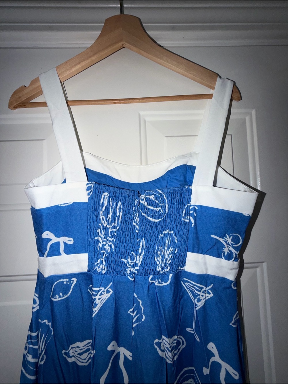 Blue & White Midi Sundress with Nautical Print - Picture 6 of 8